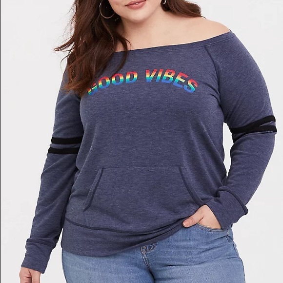 women's plus size off the shoulder sweatshirt